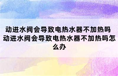 动进水阀会导致电热水器不加热吗 动进水阀会导致电热水器不加热吗怎么办